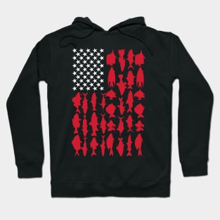 American Fish Flag Fishing Hoodie